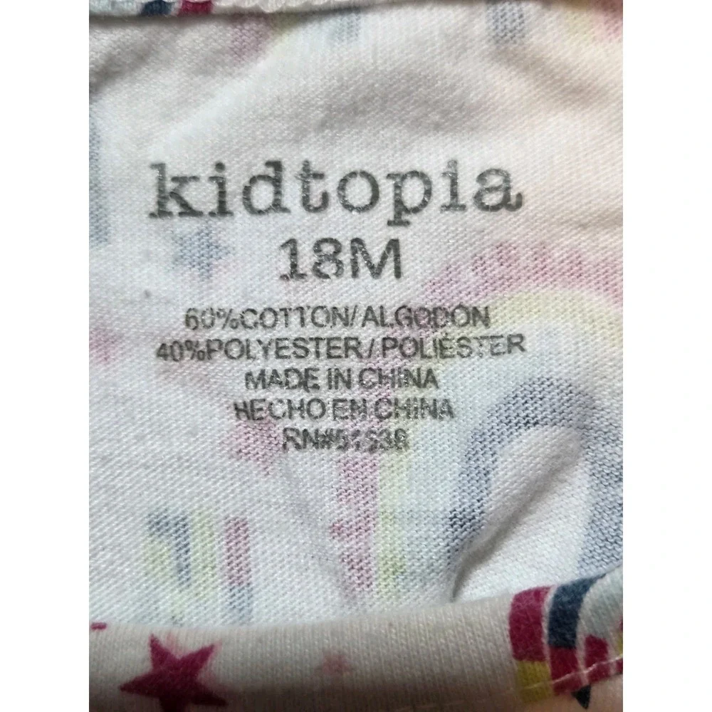 306. Kidtopia Baby Girls Rainbow Print Long Sleeve Dress 18M Multicolor